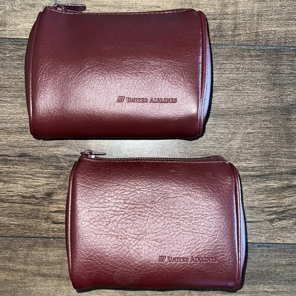 United Airlines Bags 2 Vintage United Airlines Maroon Amenity Kit
